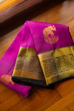Fresh Pink Pure Kanchipuram handloom saree