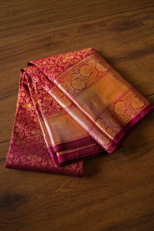 Maroon Gold kanchipuram semi silk