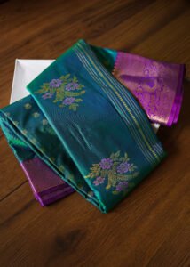 Peacock Green Kanchipuram Semi Silk