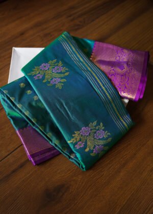 Peacock Green Kanchipuram Semi Silk