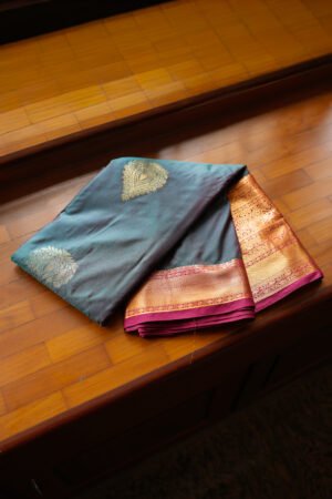 Steel Grey kanchipuram semi silk