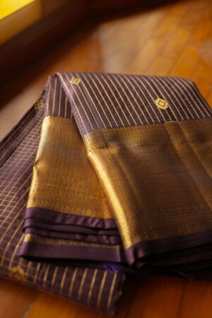 Chocolate Brown Pure Kanchipuram handloom saree