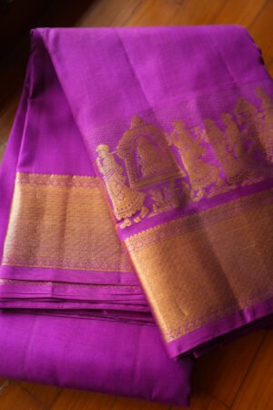 Magenta Purple Pure Kanchipuram handloom saree
