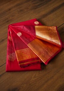 Deep Red Pure Kanchipuram handloom saree