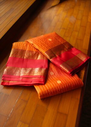 Rust Orange Pure Kanchipuram handloom saree