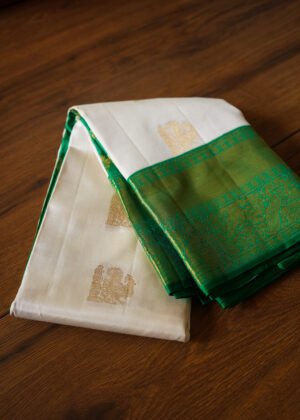 Off-White Pure Kanchipuram handloom saree