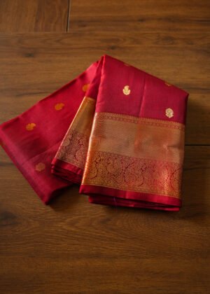 Crimson Red Pure Kanchipuram handloom saree