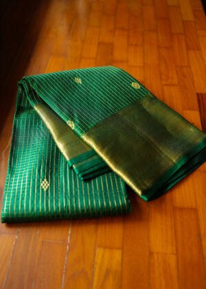Deep Green kanchipuram semi silk