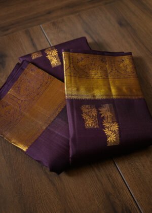Wine Maroon kanchipuram semi silk