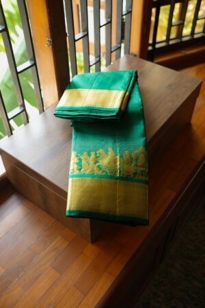 Rich Emerald Green Pure Kanchipuram handloom saree