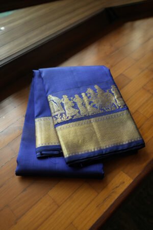 Deep Royal Blue Pure Kanchipuram handloom saree