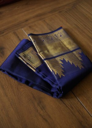Majestic Blue kanchipuram semi silk