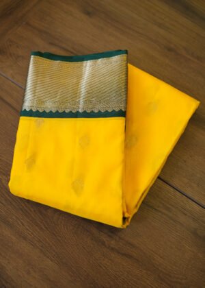 Radiant Yellow kanchipuram semi silk