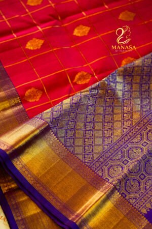 Rani Magenta Pure Kanchipuram handloom saree