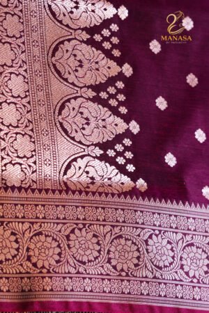 Deep Maroon Banarasi Silk Saree
