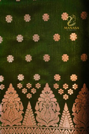 Parrot Green  Banarasi Silk Saree