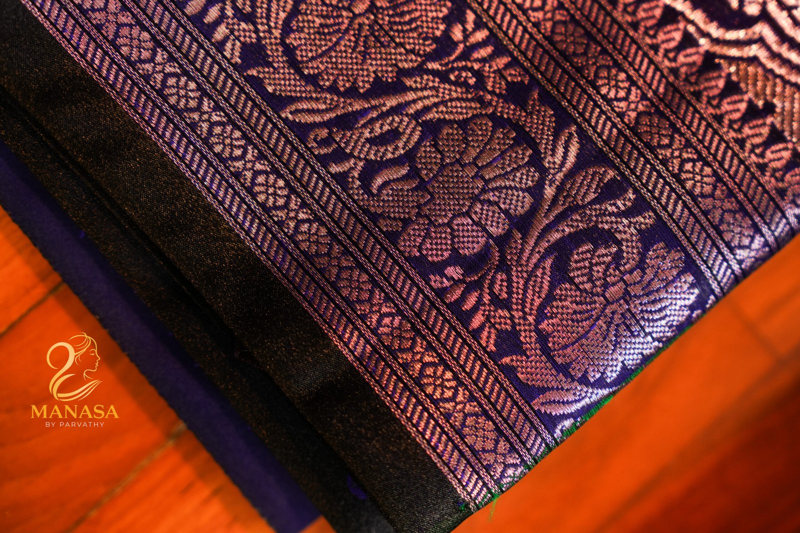 Deep Blue Banarasi Silk Saree - Image 4