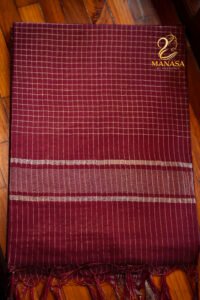 Maroon Soft Cotton Saree
