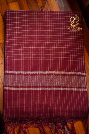 Maroon Soft Cotton Saree