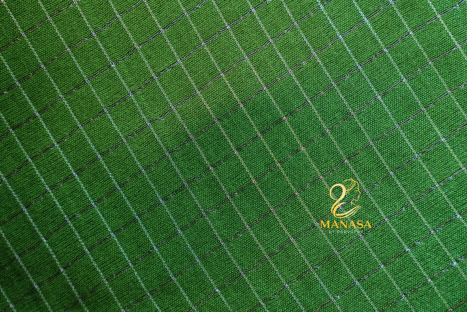 Green Soft Cotton Saree - Image 3