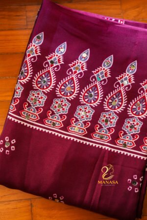 Deep Pink Purple Modal Silk With Mirror