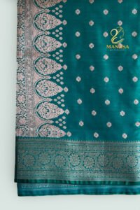 Turquoise Banarasi Silk Saree