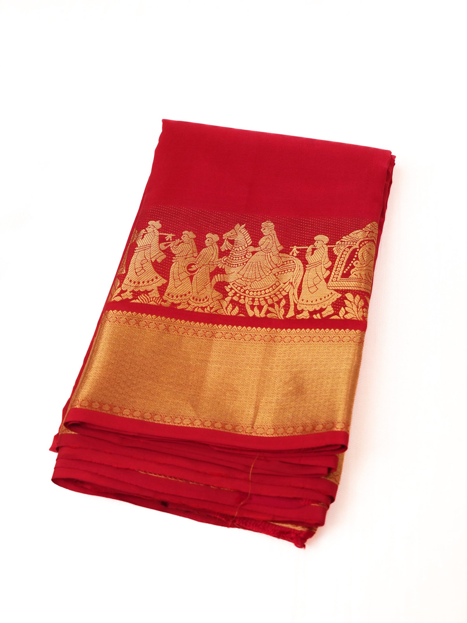 Vibrant Red Pure Kanchipuram Silk Saree