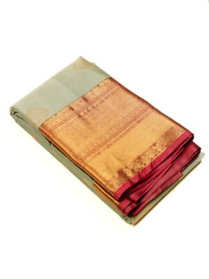 Icy Pastel Blue Semi Silk Saree
