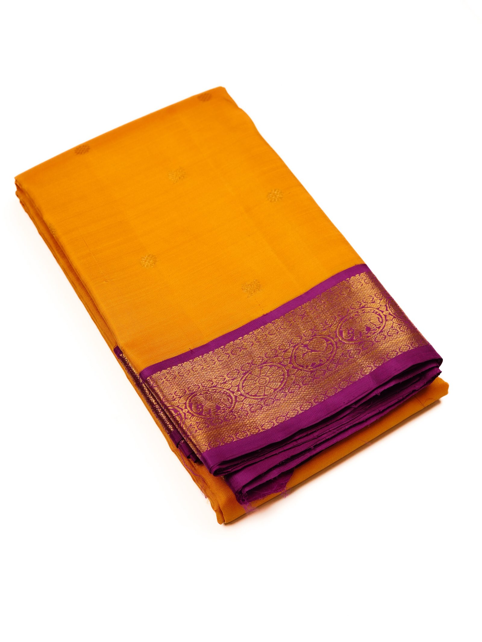 Yellow & Magenta Pure Kanchipuram Silk Saree