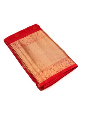Dark Red Pure Kanchipuram Silk Saree