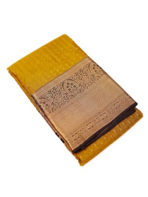 Mustard Gold Semi Silk Saree