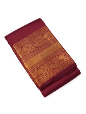 Wine Maroon Pure Kanchipuram Silk Saree