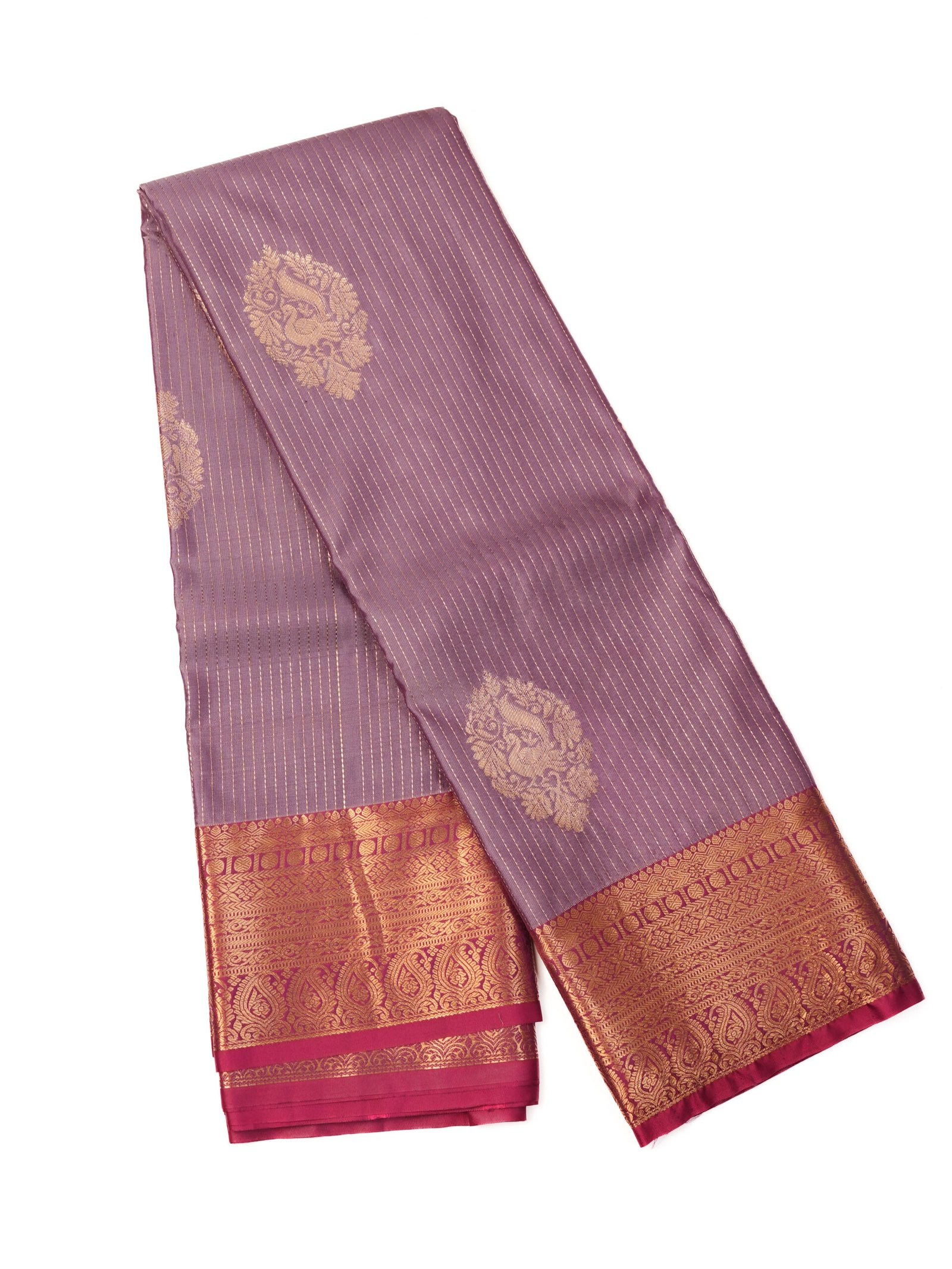 Lavender Purple Semi Silk Saree - Image 3