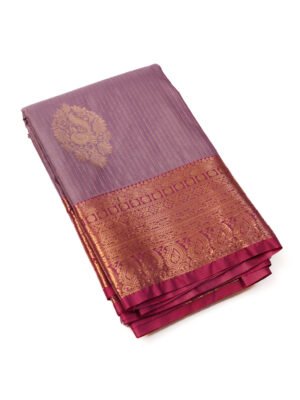 Lavender Purple Semi Silk Saree