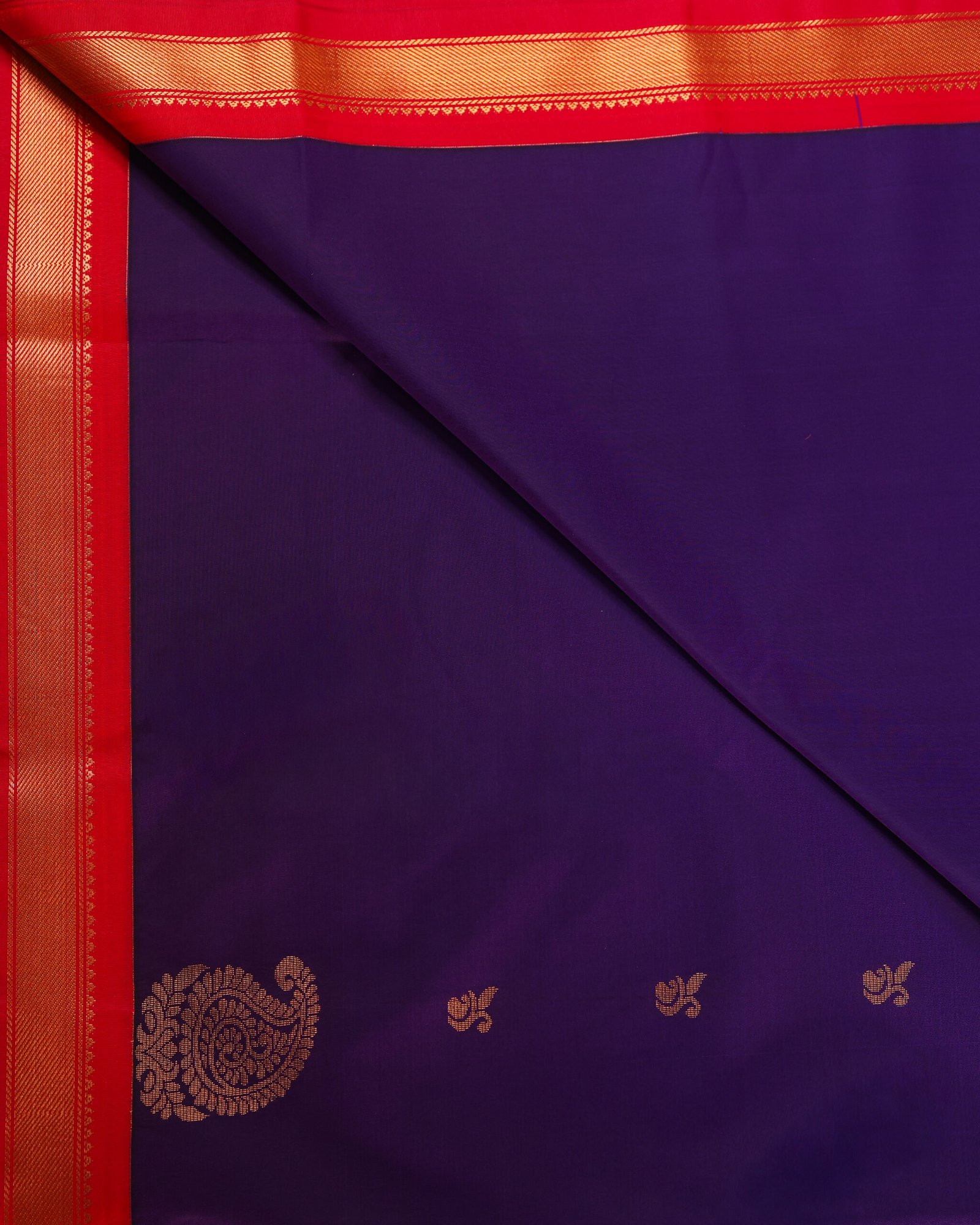 Royal Purple Silk Saree - Image 3