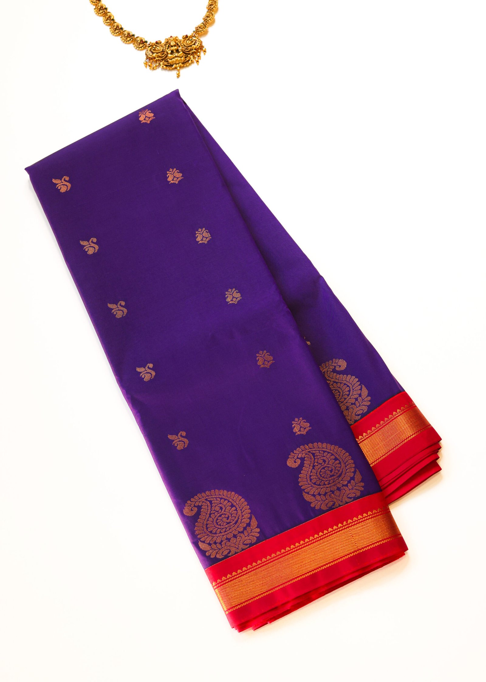 Royal Purple Silk Saree - Image 4