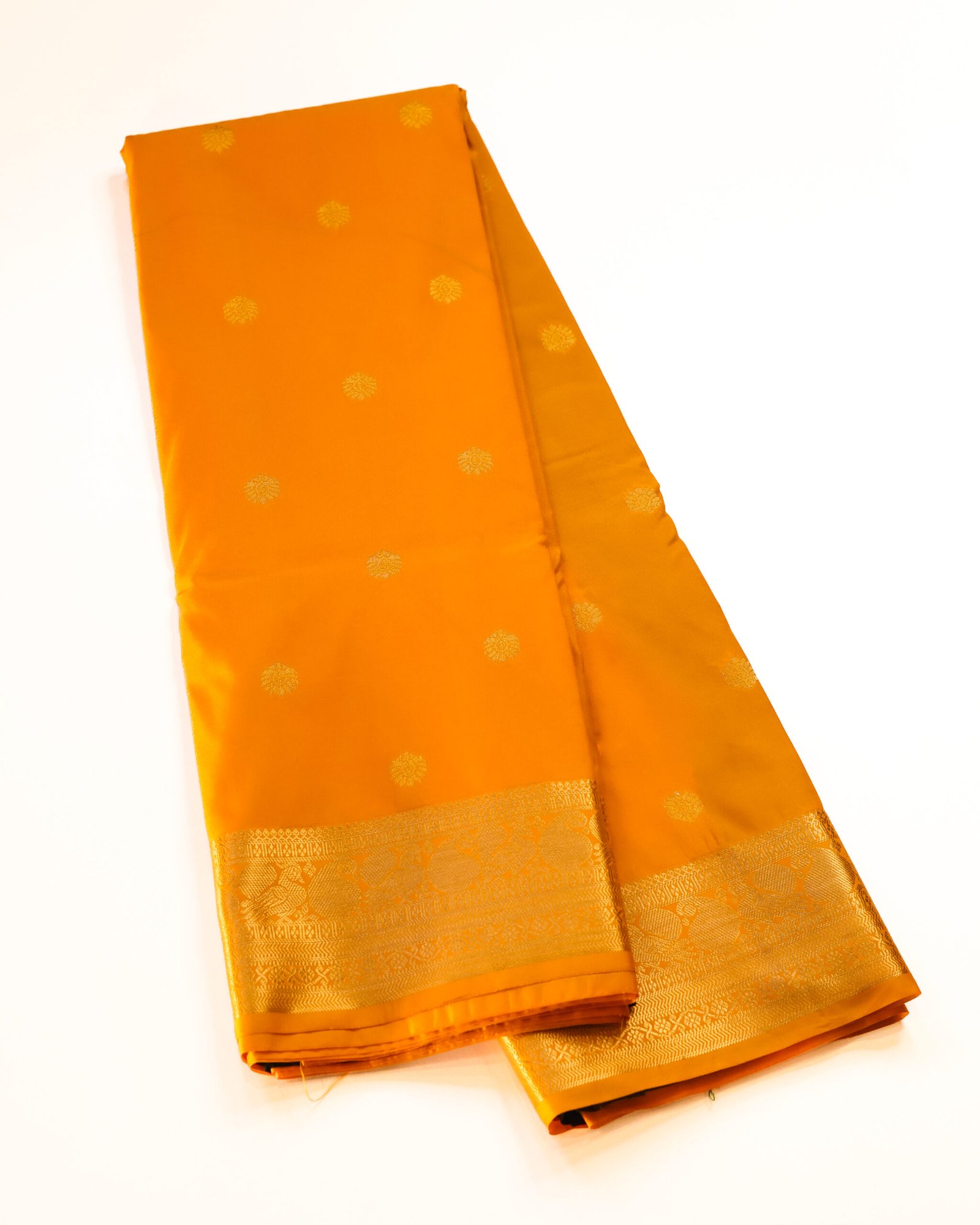 Mustard Gold Banarasi Silk Saree - Image 3