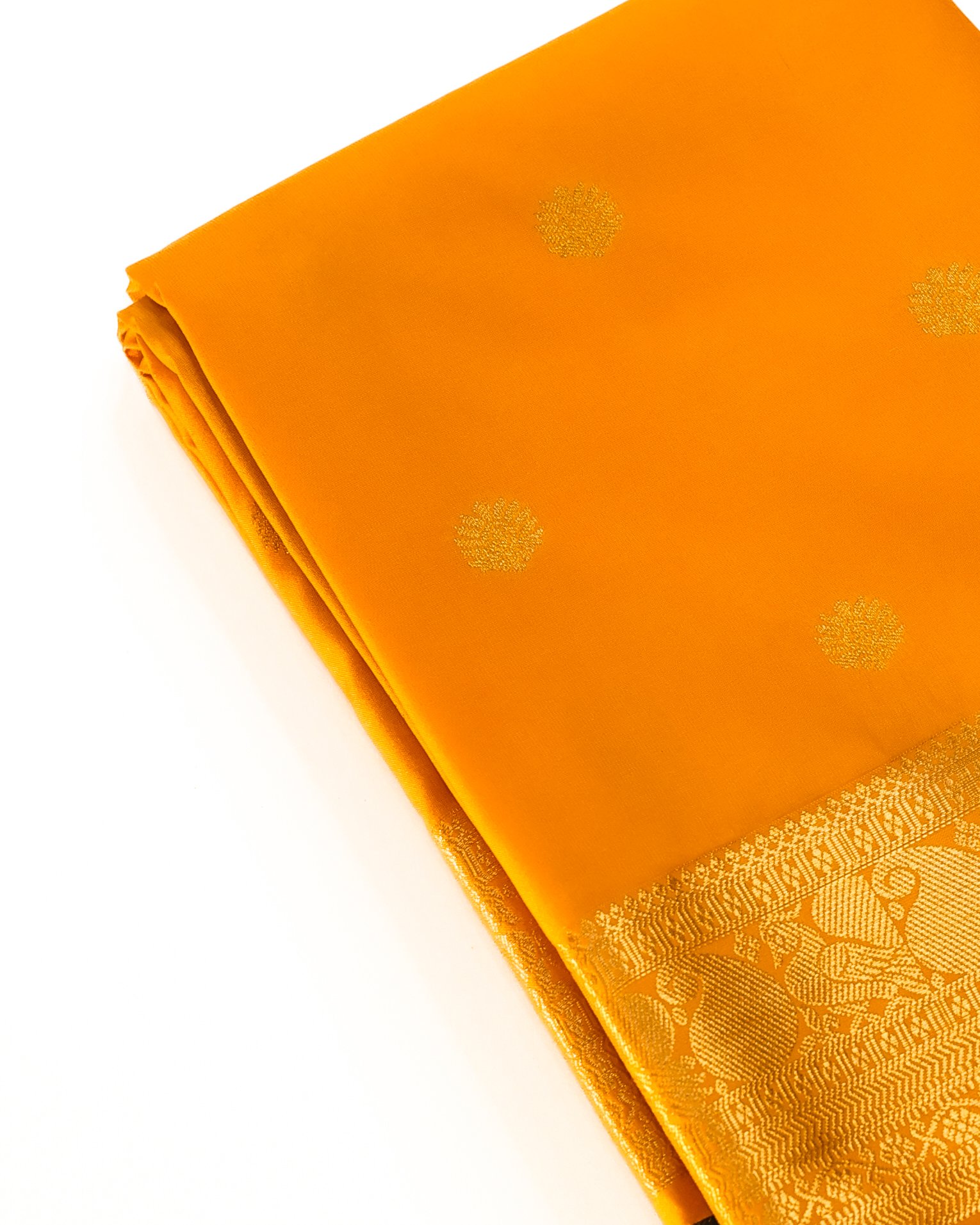 Mustard Gold Banarasi Silk Saree - Image 4