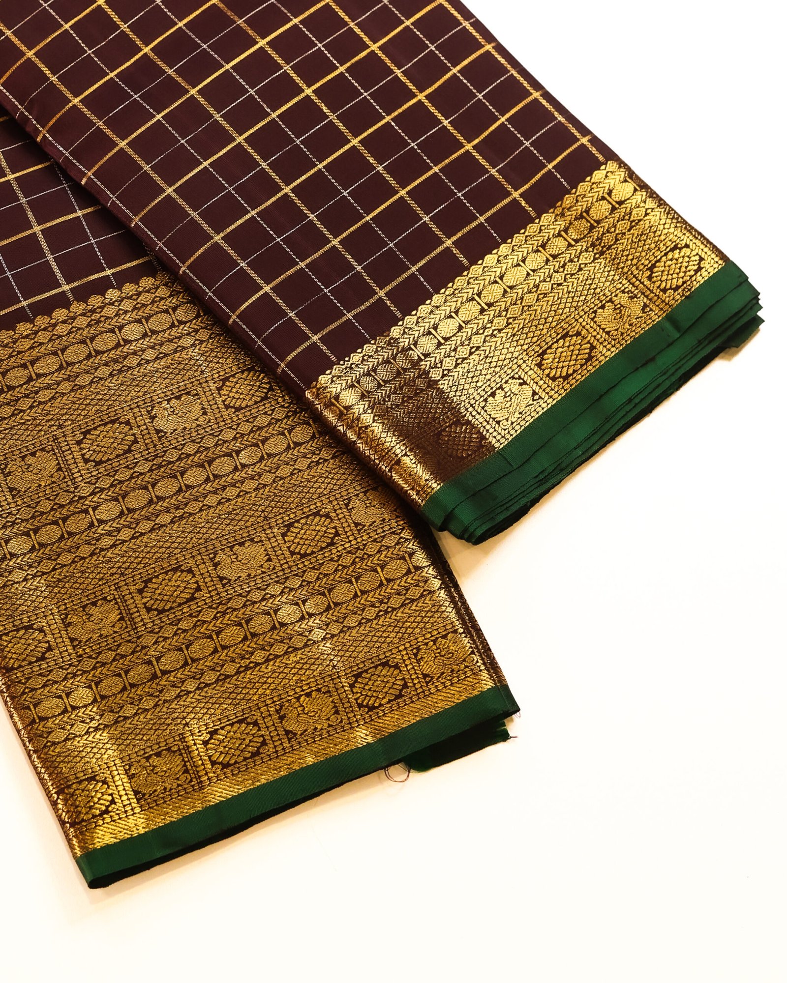 Coffee Brown Pure Kanchipuram Handloom - Image 4