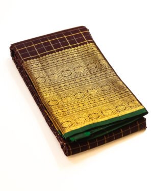Coffee Brown Pure Kanchipuram Handloom