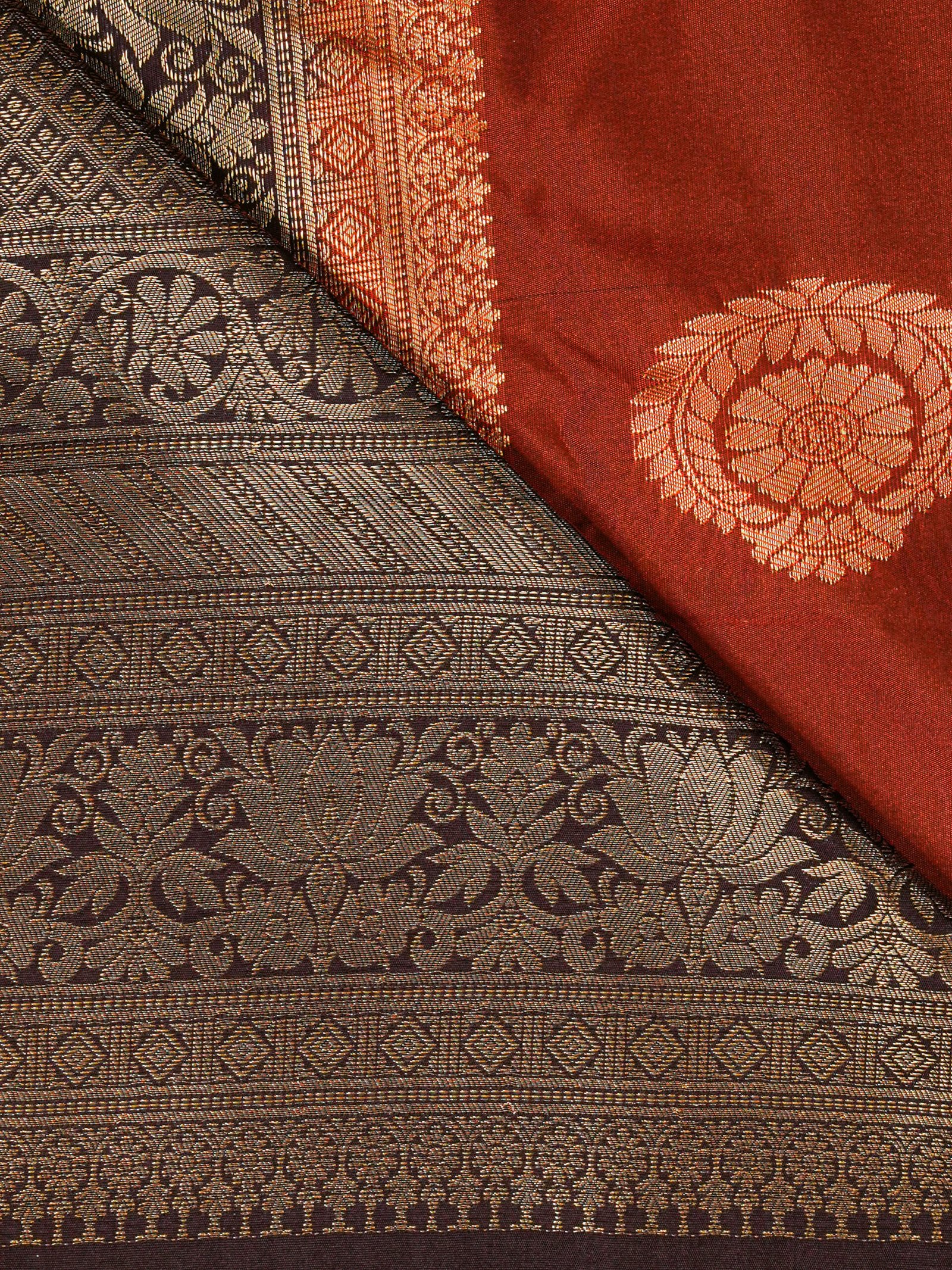 Rust Brown Soft Silk - Image 3
