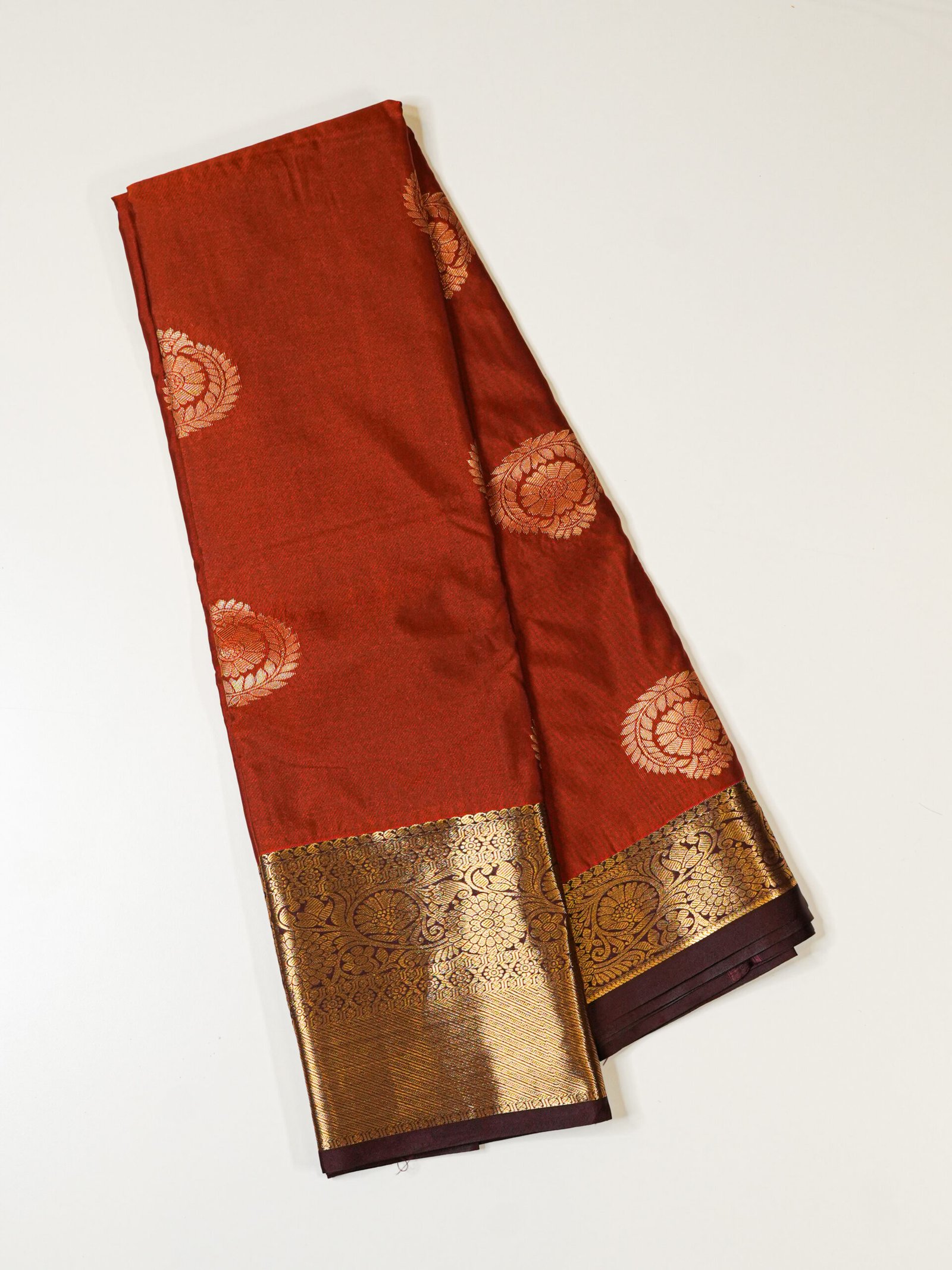 Rust Brown Soft Silk - Image 4