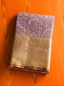 Lavender Gold Tissue Brocade Saree