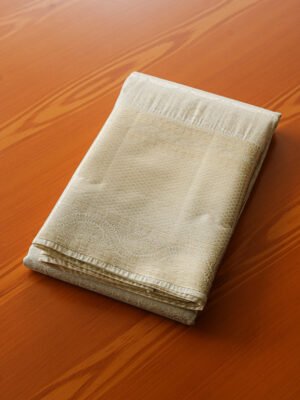Ivory Gold Silk Brocade Saree