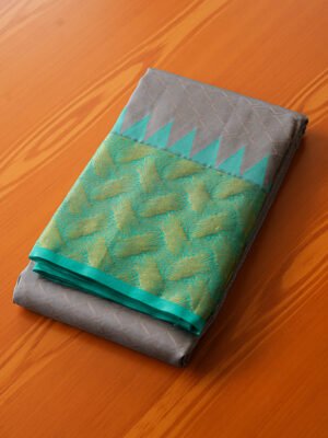 Grey Designer Silk Saree