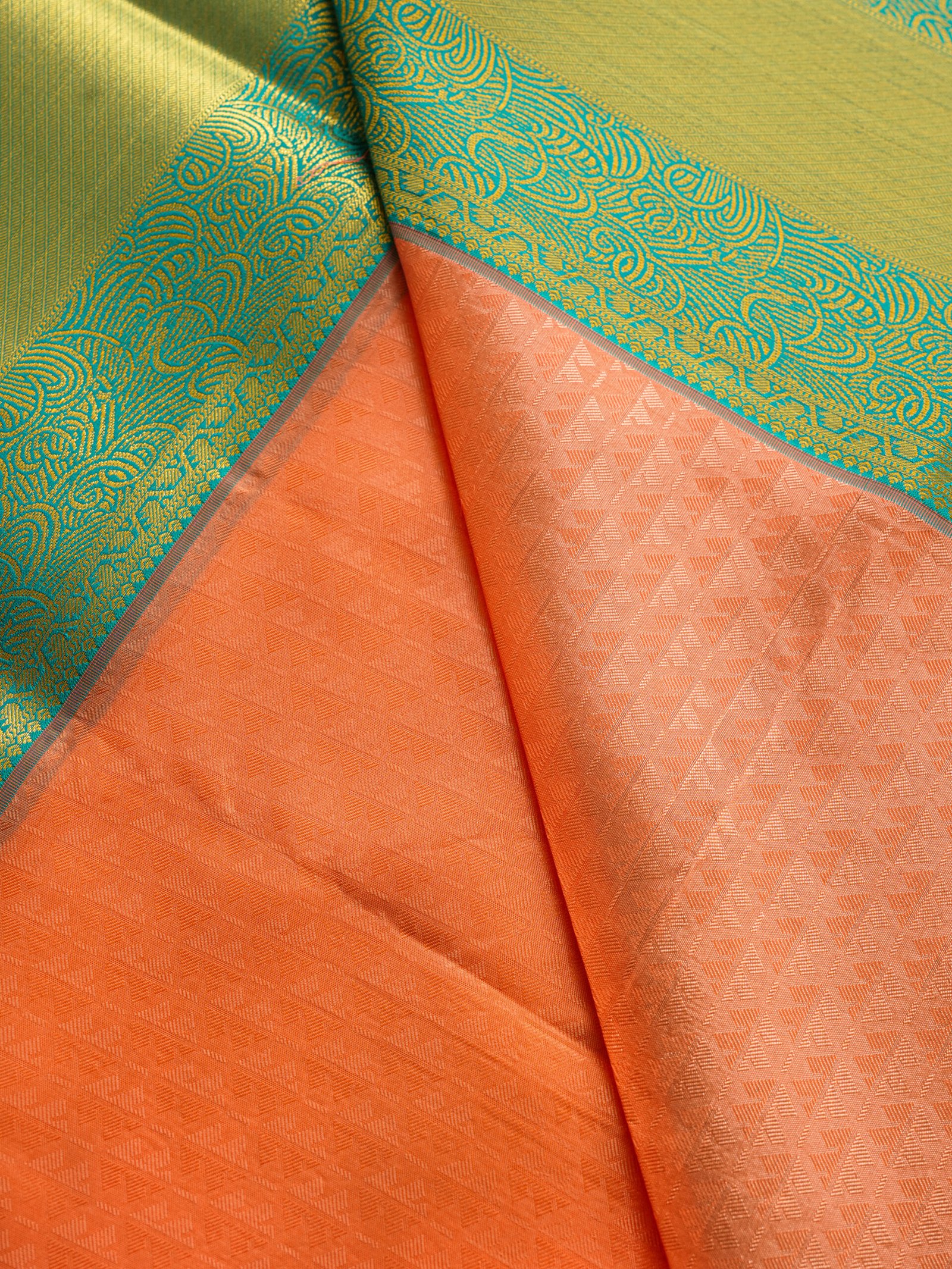 Pink & Teal Designer Silk Saree - Image 3