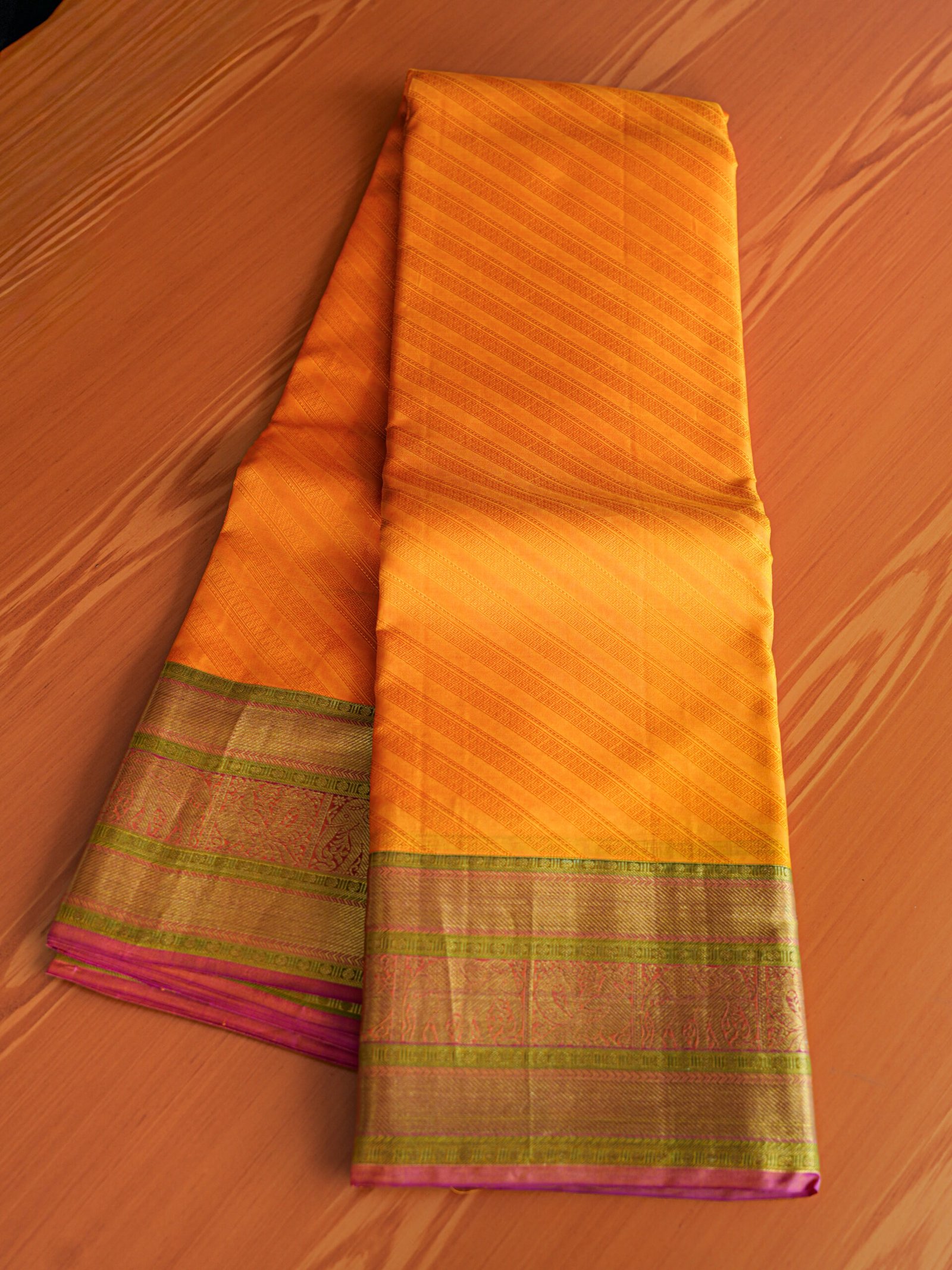 Golden Mustard Silk Saree - Image 2