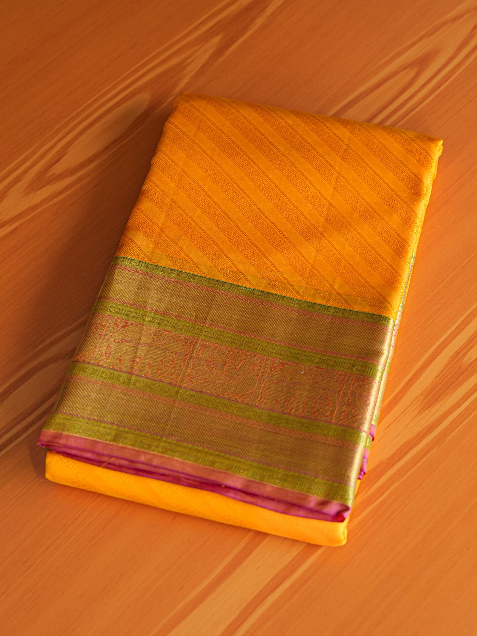 Golden Mustard Silk Saree