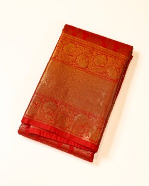 Scarlet Red Brocade Saree