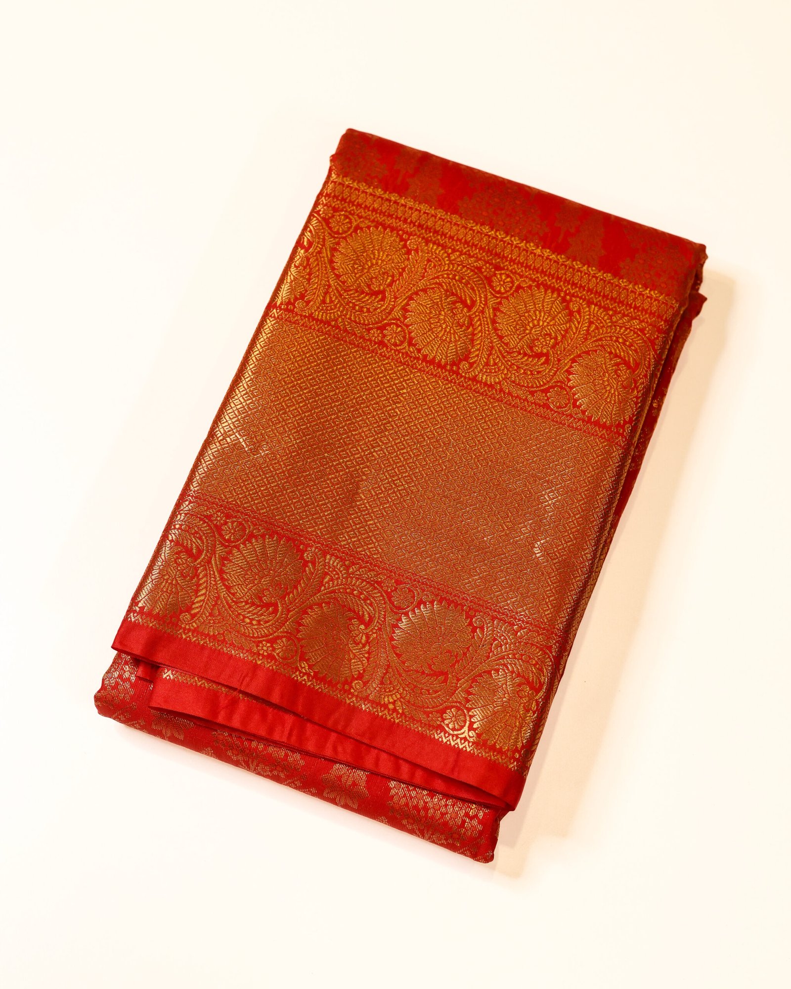 Scarlet Red Brocade Saree